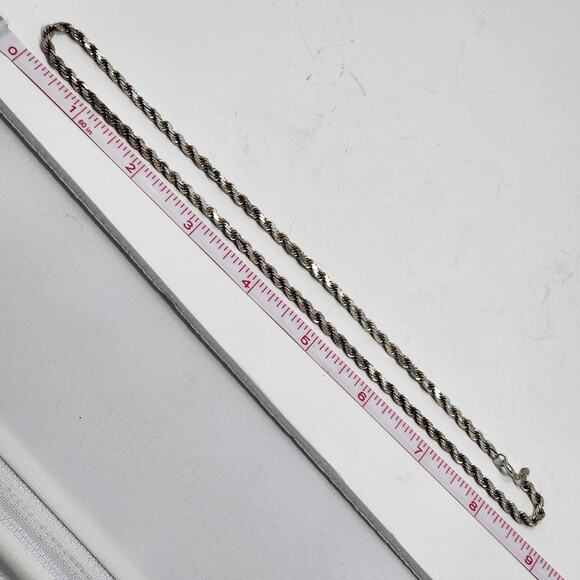 Vintage Sterling Silver Rope Chain - Picture 4 of 5
